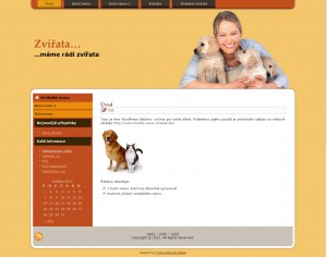 Free WordPress šablona – téma zvířata